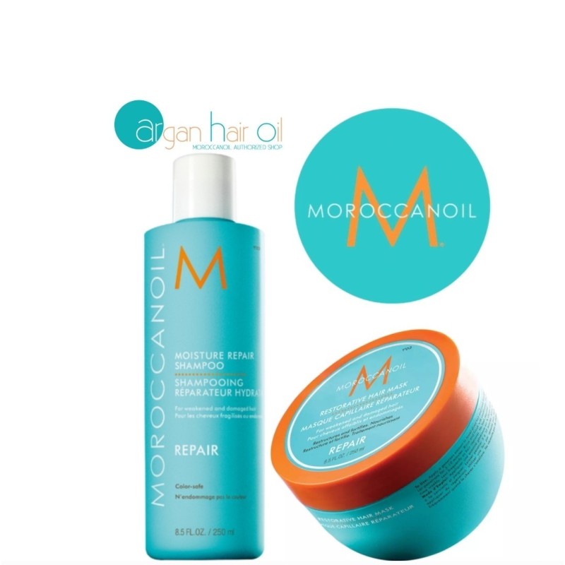 Dúo de champú y mascarilla Repair de Moroccanoil