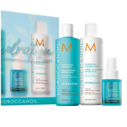 Spring set Moroccanoil hidratante con champú, acondicionador y leave in (mini)