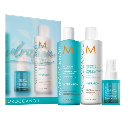 Spring set Moroccanoil hidratante con champú, acondicionador y leave in (mini)